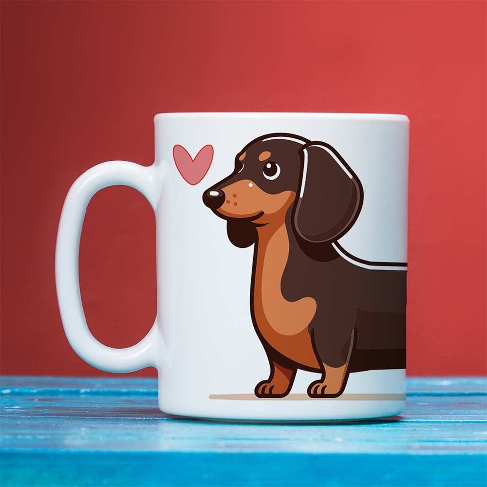 Taza 11oz Taza decorativa con diseño Perrito salchicha