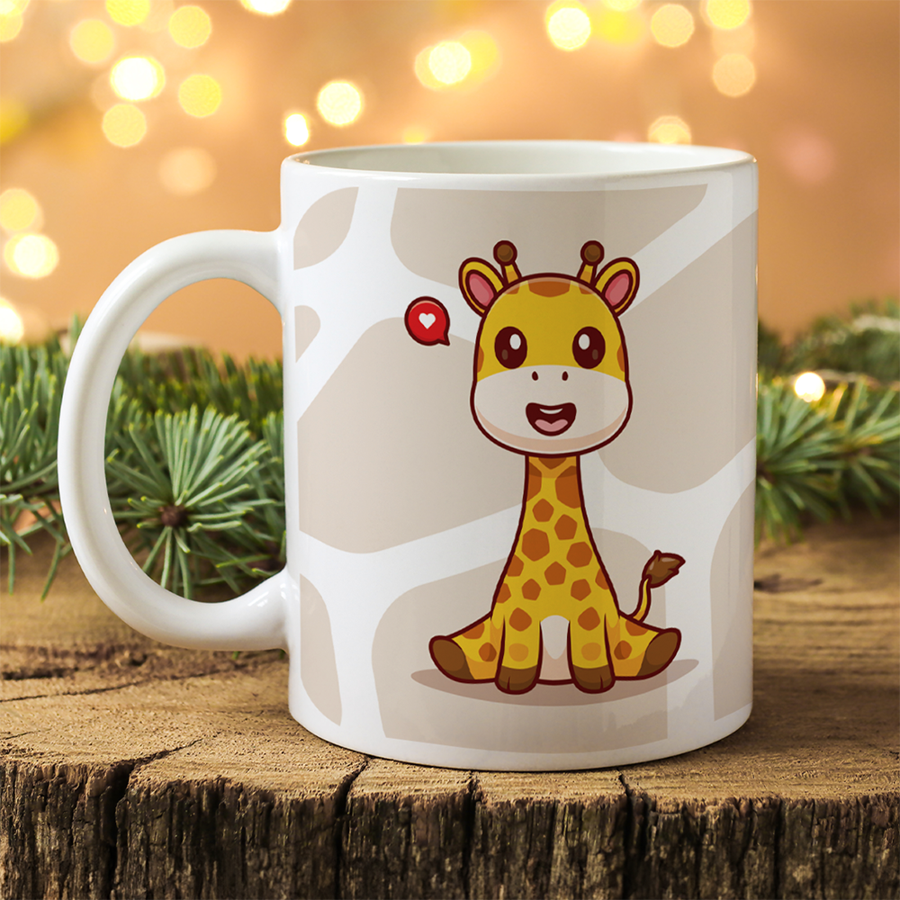 Taza cerámica 11oz Con diseño de Jirafa