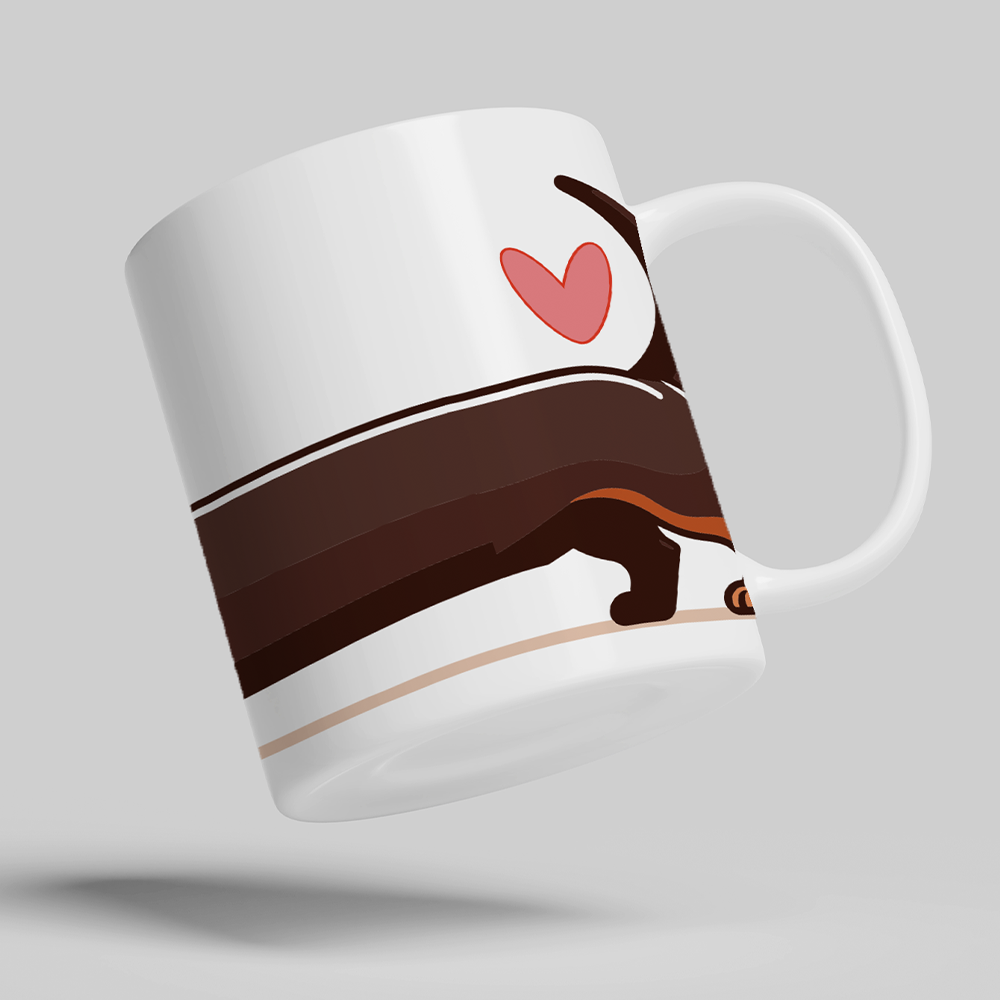 Taza 11oz Taza decorativa con diseño Perrito salchicha