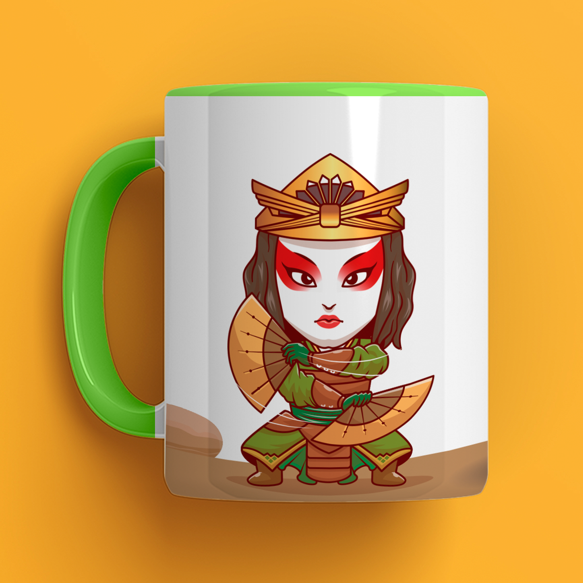 Taza 11oz con diseño de guerrera suki - humushy avatar la leyenda de ang