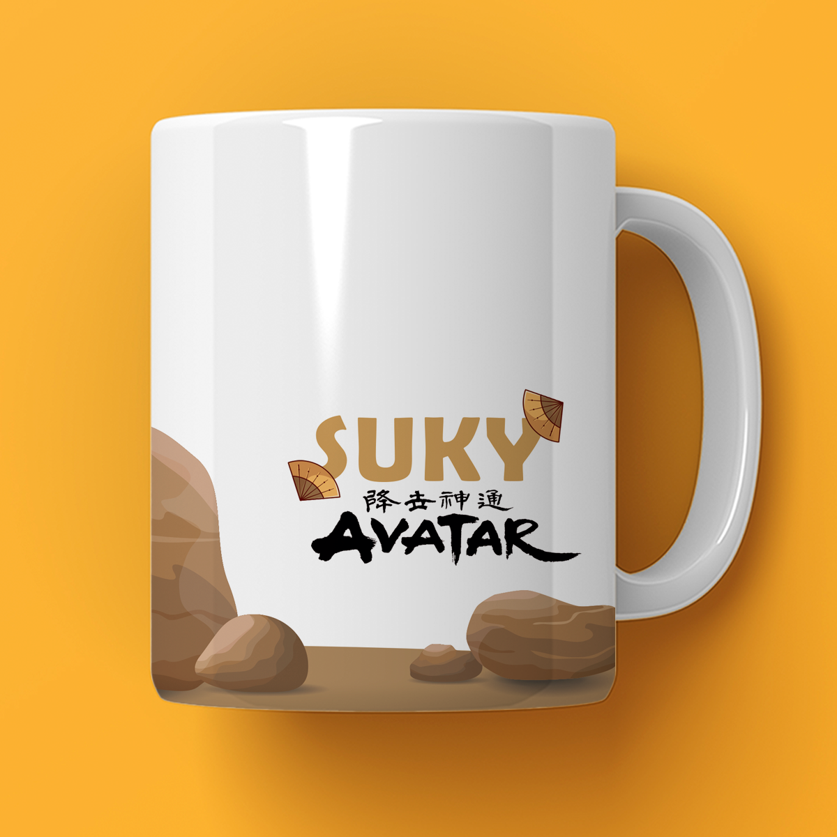 Taza 11oz con diseño de guerrera suki - humushy avatar la leyenda de ang