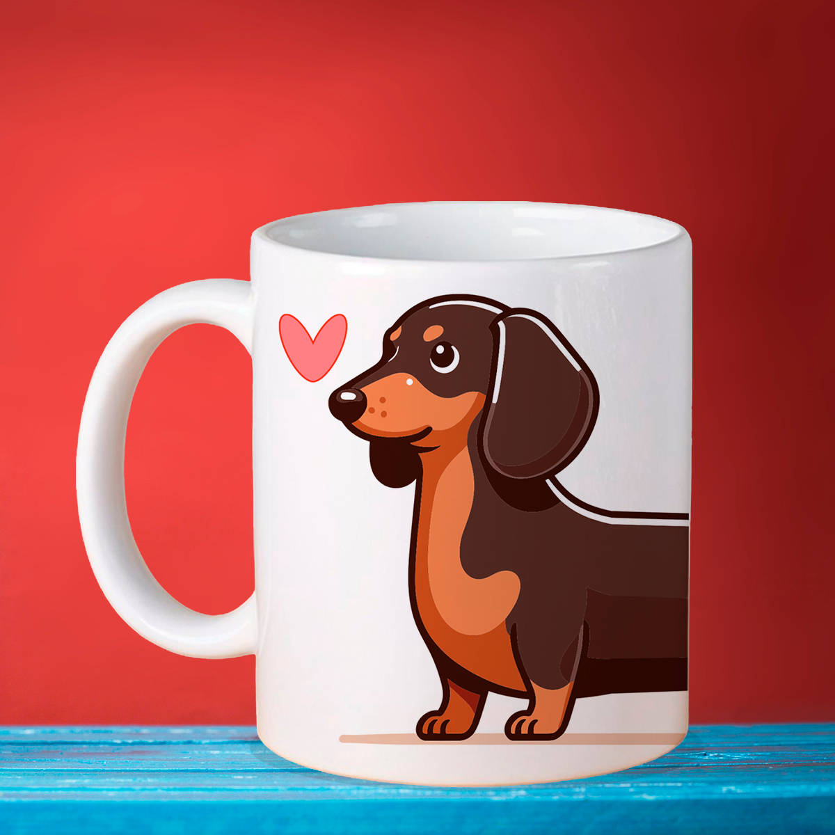 Taza 11oz Taza decorativa con diseño Perrito salchicha