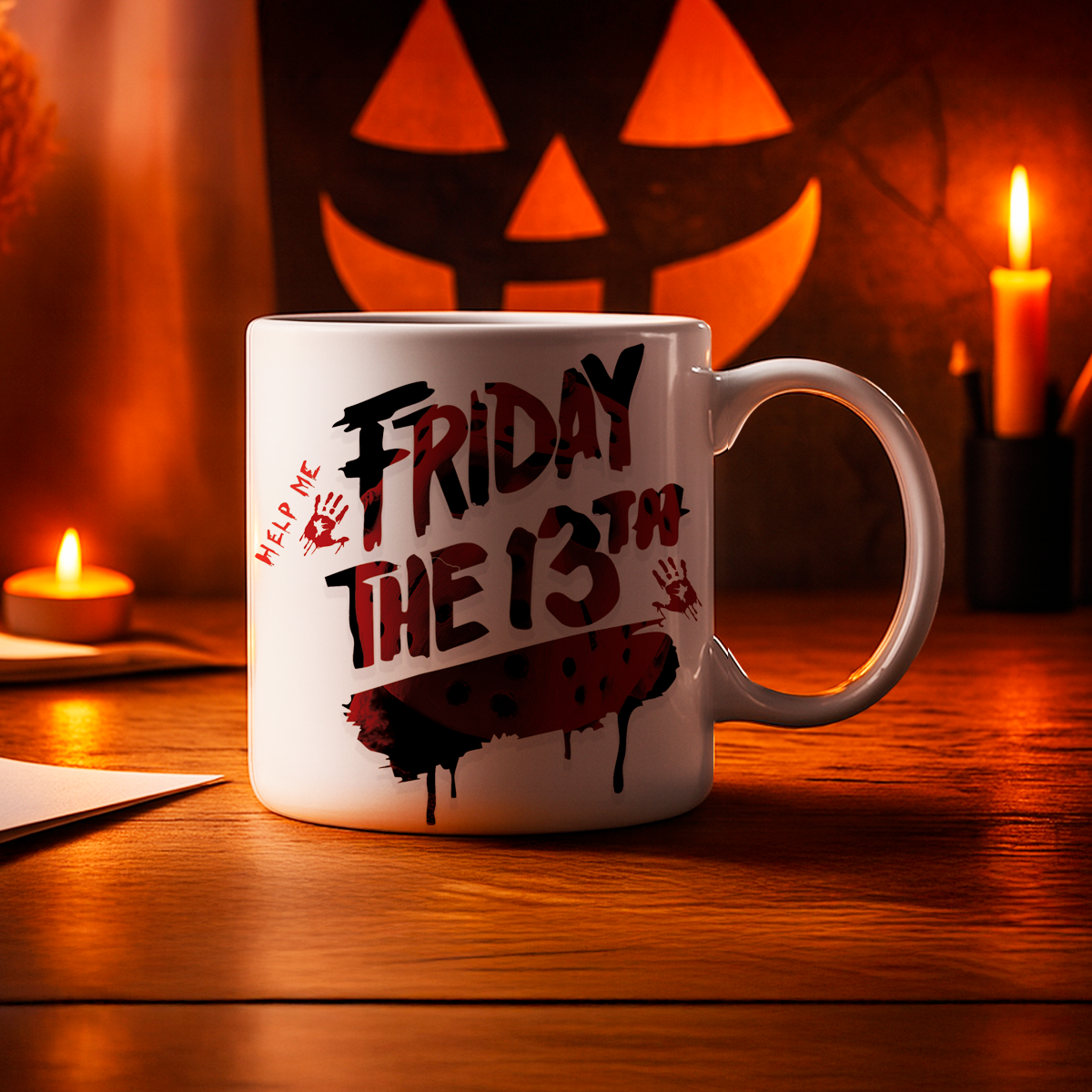 Taza de cerámica decorativa de 11Oz Jason friday 13 halloween - Humushy Para los amantes de horror