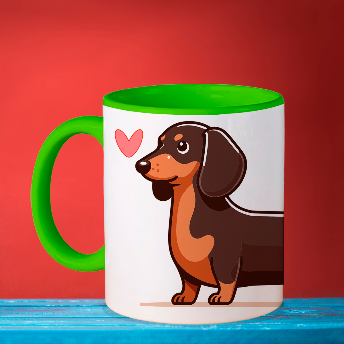 Taza 11oz Taza decorativa con diseño Perrito salchicha