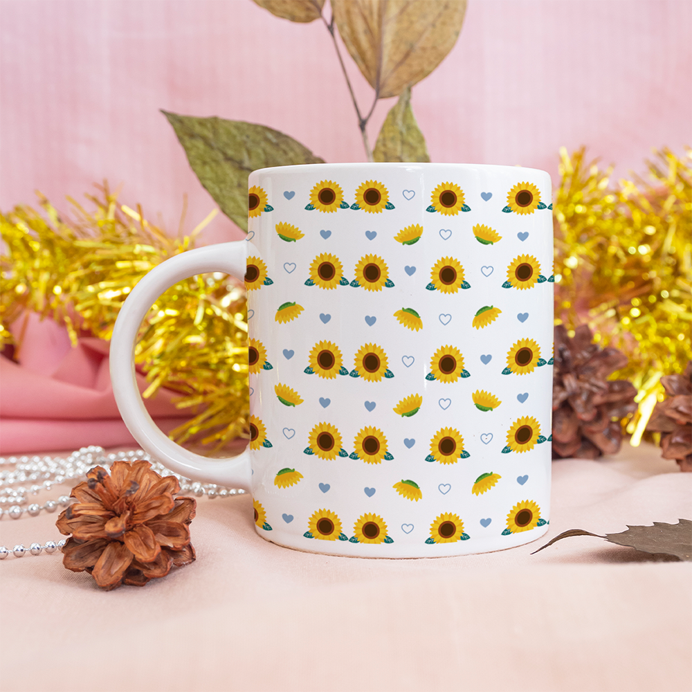 Taza 11oz Diseño floral de jirazoneles