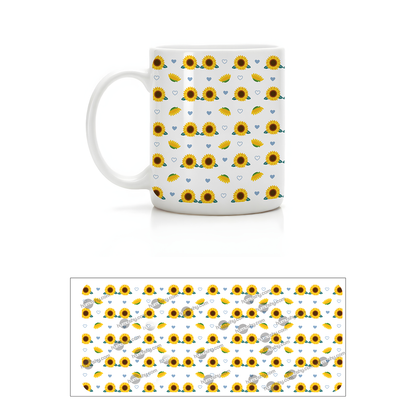 Taza 11oz Diseño floral de jirazoneles