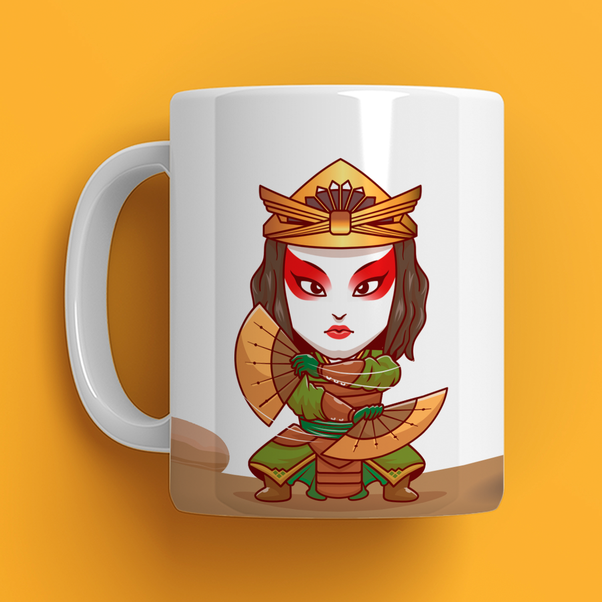 Taza 11oz con diseño de guerrera suki - humushy avatar la leyenda de ang