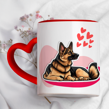 Taza cerámica decorativa 11oz Diseño de pastor alemán con frase