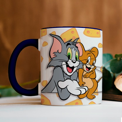 Taza de 11oz cerámica decorativa Tom & Jerry - humushy recordando la infancia.