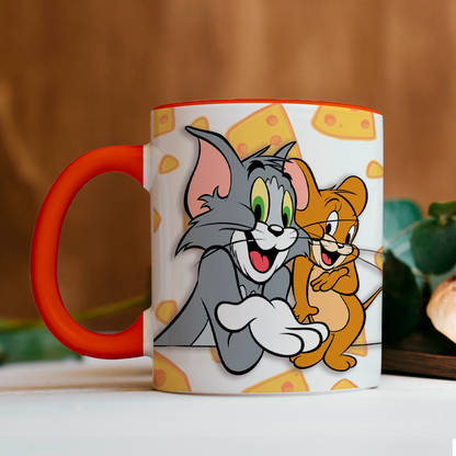 Taza de 11oz cerámica decorativa Tom & Jerry - humushy recordando la infancia.