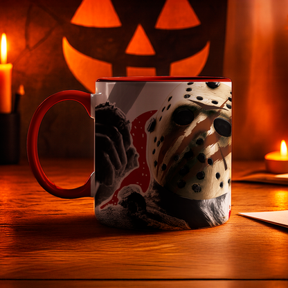 Taza de cerámica decorativa de 11Oz Jason friday 13 halloween - Humushy Para los amantes de horror