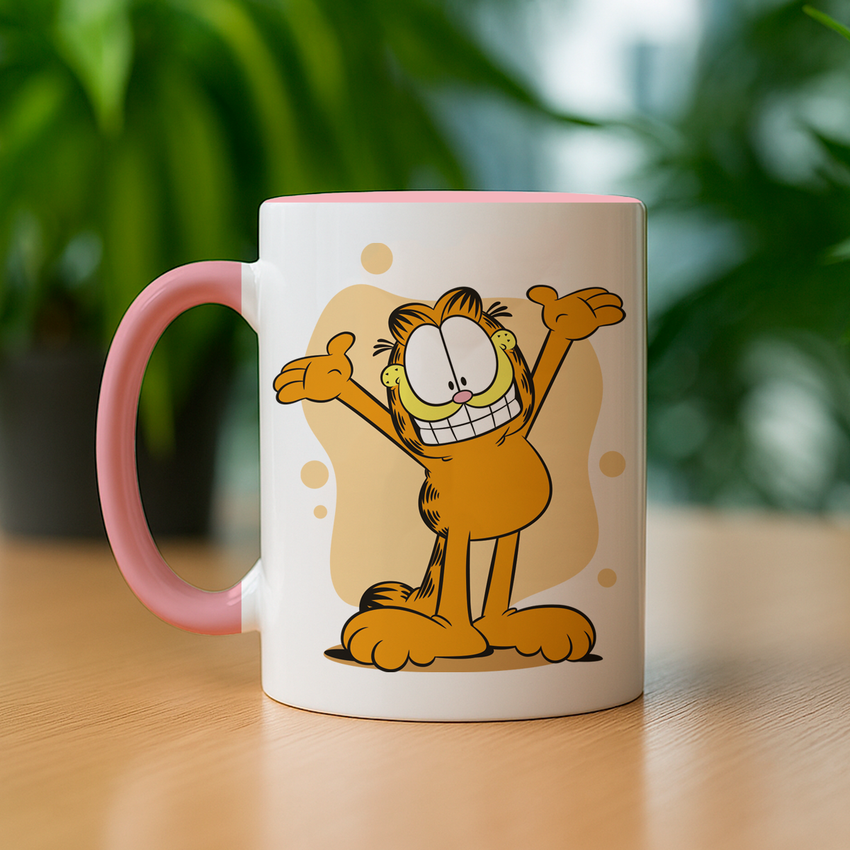 Taza de cerámica decorativa de 11Oz con diseño de Garfield 90S - Humushy
