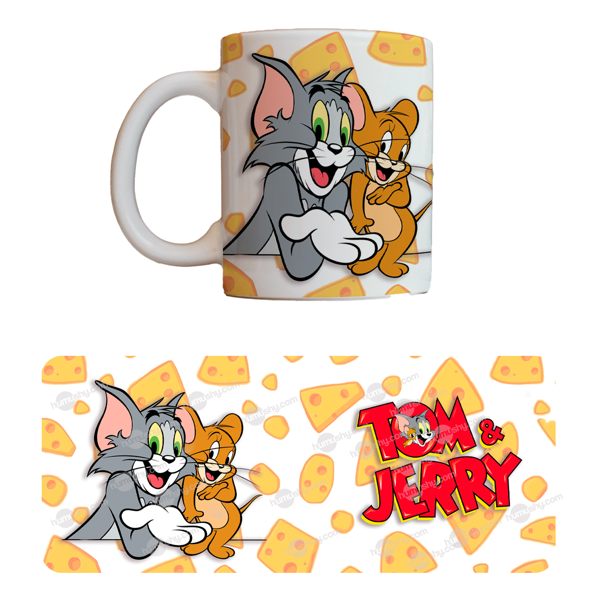 Taza de 11oz cerámica decorativa Tom & Jerry - humushy recordando la infancia.