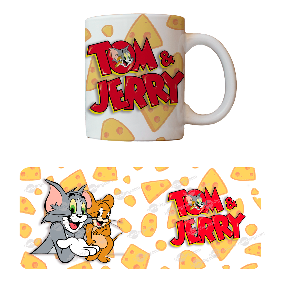 Taza de 11oz cerámica decorativa Tom & Jerry - humushy recordando la infancia.