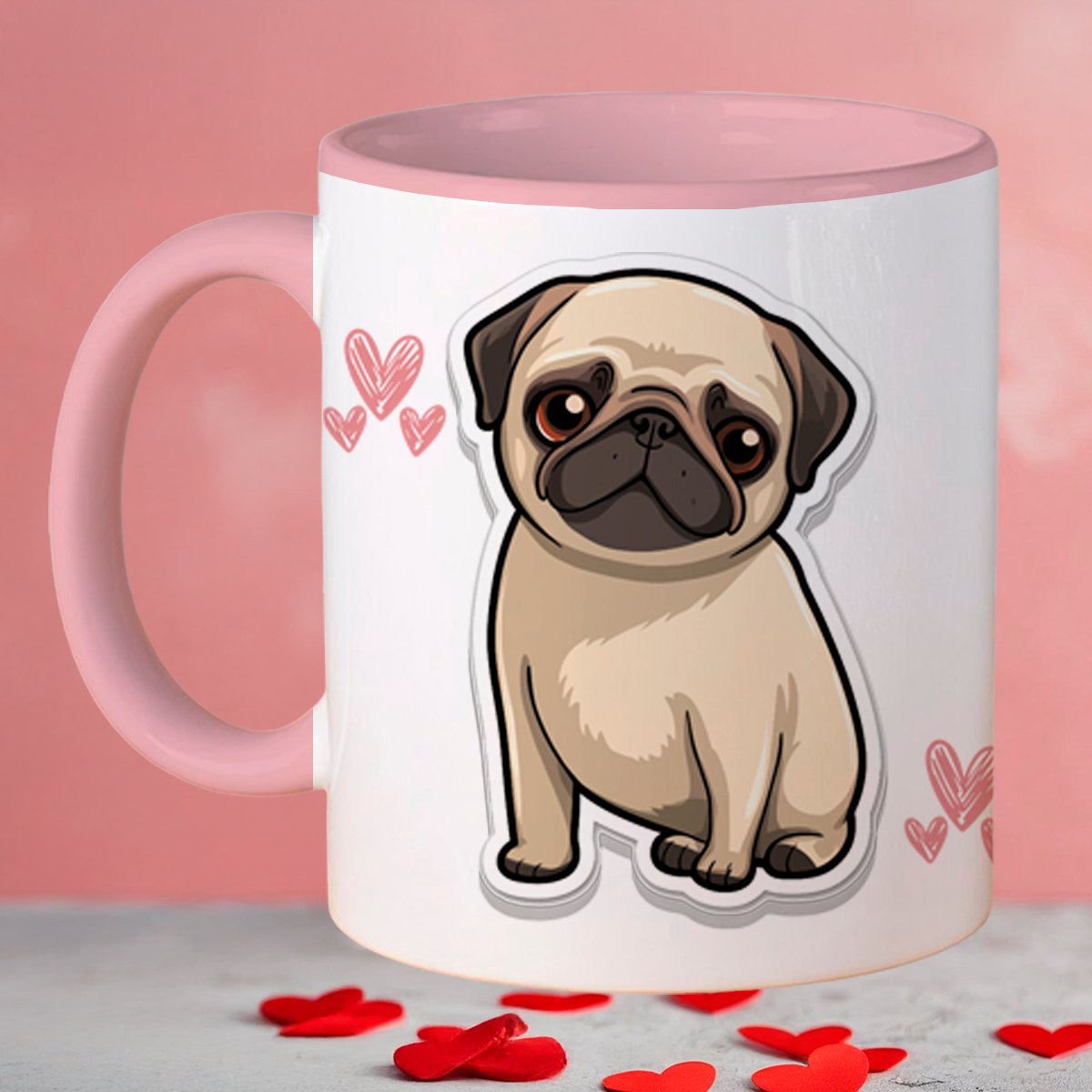 Taza 11oz I Love Pug