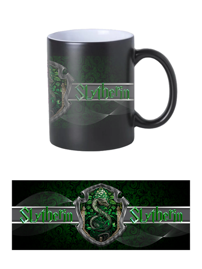 Taza 11oz mágica de la casa de slytherin