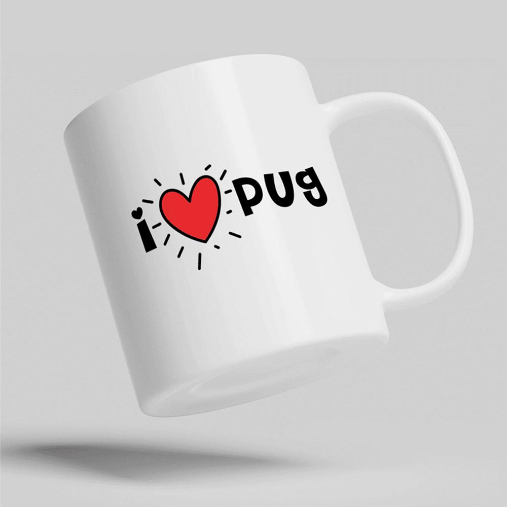 Taza 11oz I Love Pug