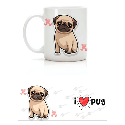 Taza 11oz I Love Pug