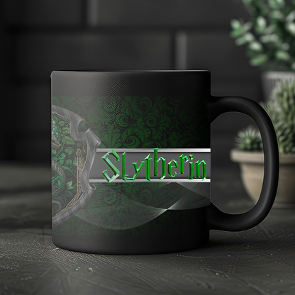 Taza 11oz mágica de la casa de slytherin